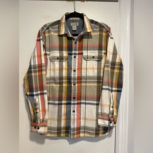 NWOT L.L.Bean Men's Sz:M Slightly Fitted Flannel Shirt multicolor Scotch plaid.